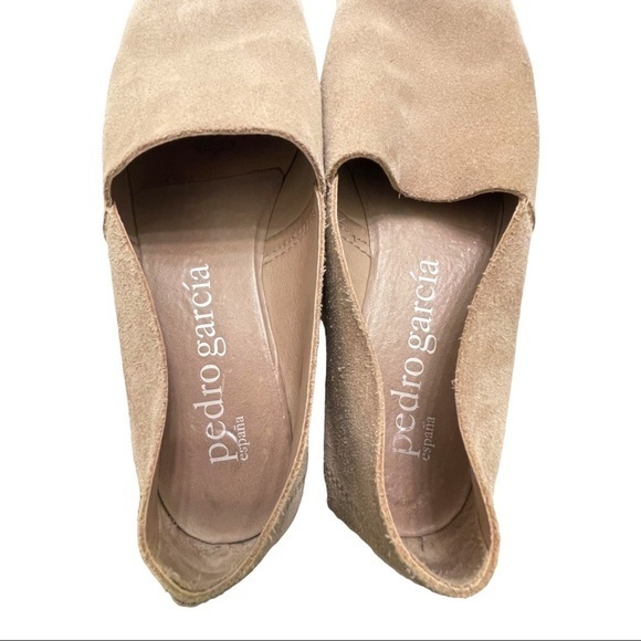 PEDRO GARCIA Smoking Slippers Nude Suede Loafer Slip On Size 41/10 - Picture 5 of 7
